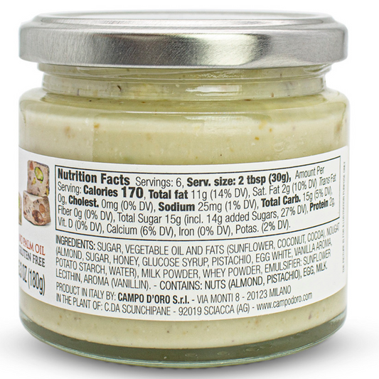 Campo D'Oro Nougat Butter Sweet Cream Spread, 6.35 oz (180gr)