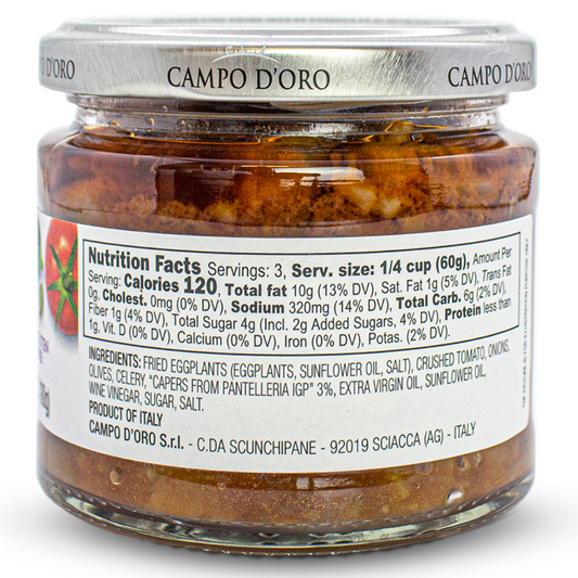Campo D'Oro Eggplant Caponata Appetizer, 6.35 oz (180gr)