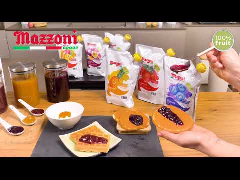 Mazzoni Strawberry Fruit Puree, 100% Fruit, No Sugar Added 1 kg