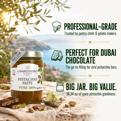 Campo D'Oro, Pure Pistachio Paste, 100% Pistachio, 18.34 oz