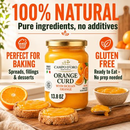 Campo D'Oro, Orange Curd, Sicilian Orange custard cream 13.8 oz