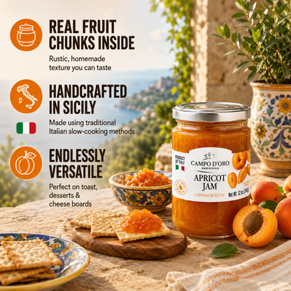 Campo D'Oro, Sicilian Apricot Jam, 12 oz (340g)