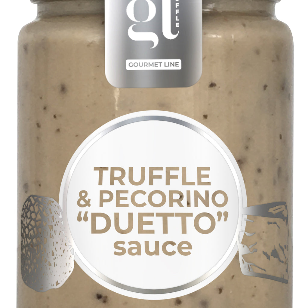 Creamy sauce with DOP Pecorino Romano and Chopped Black Summer Truffle - Superior quality and a unique flavor profile.
