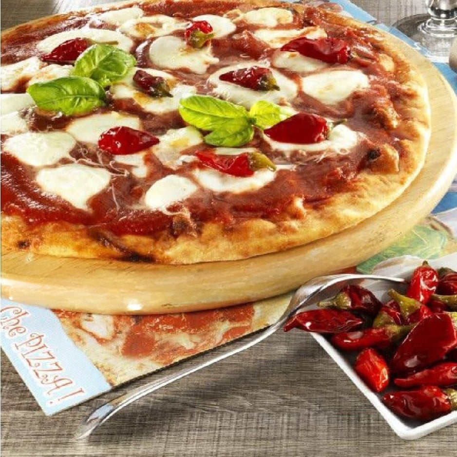 Pizza topped with Tutto Calabria Calabrian chili peppers, showing how to use the chili products in everyday recipes