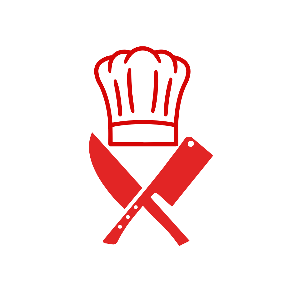 Chef hat and kitchen knives icon representing Tutto Calabria’s culinary versatility