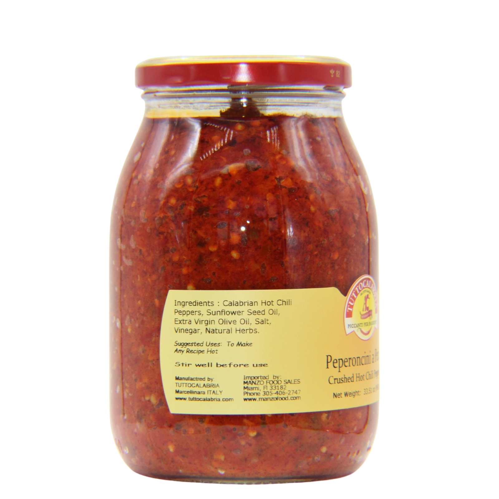 Tutto Calabria Crushed Hot Chili Peppers 33.5 oz.