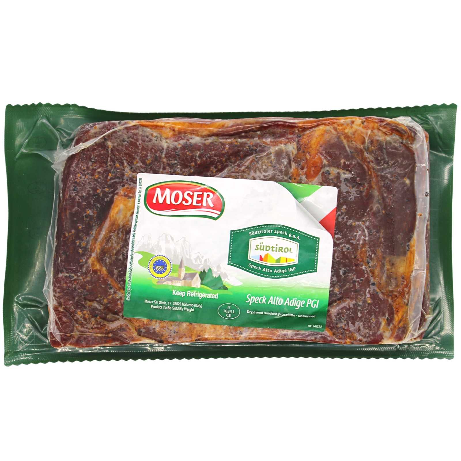 SPECK | Smoked Cured Ham - Prosciutto | Weight approx. 5 lbs | by Moser brand