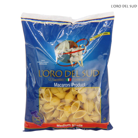L'Oro Del Sud Medium Shells Pasta 1 lb. Bag - Wholesale Italian Food