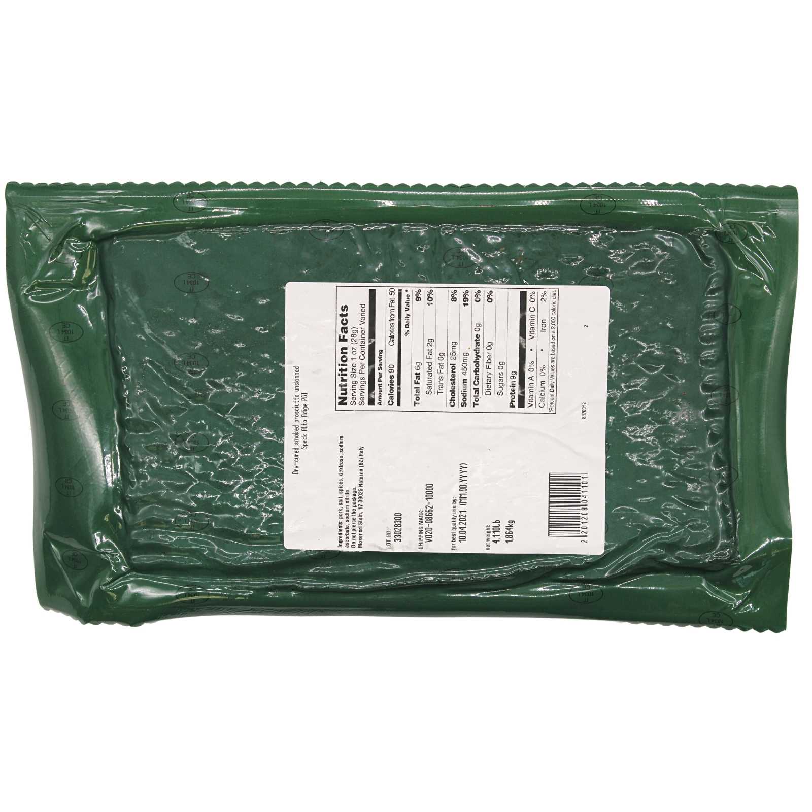 SPECK | Smoked Cured Ham - Prosciutto | Weight approx. 5 lbs | by Moser brand Nutritional Facts