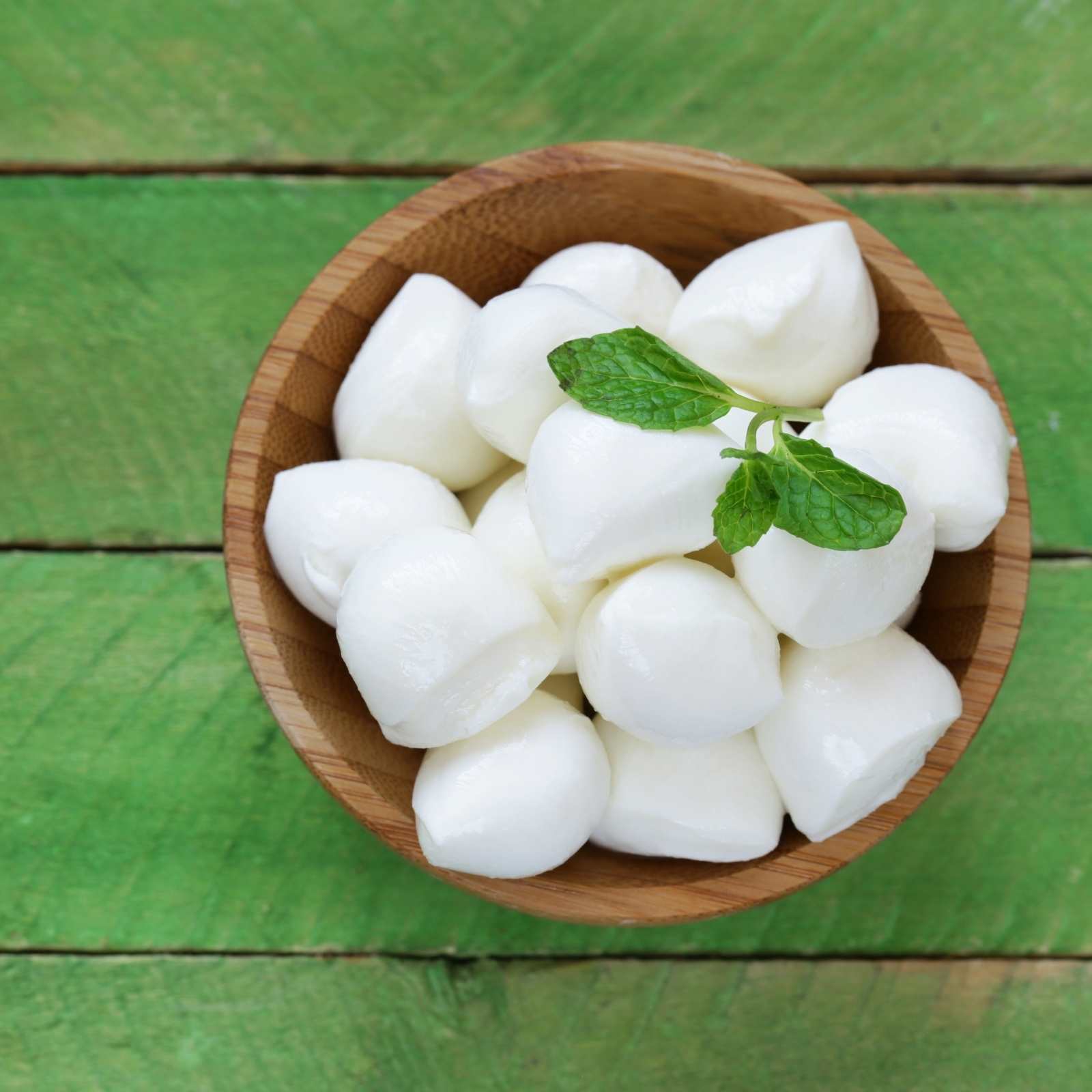 Lupara Buffalo Mozzarella Balls In Brown Bowl