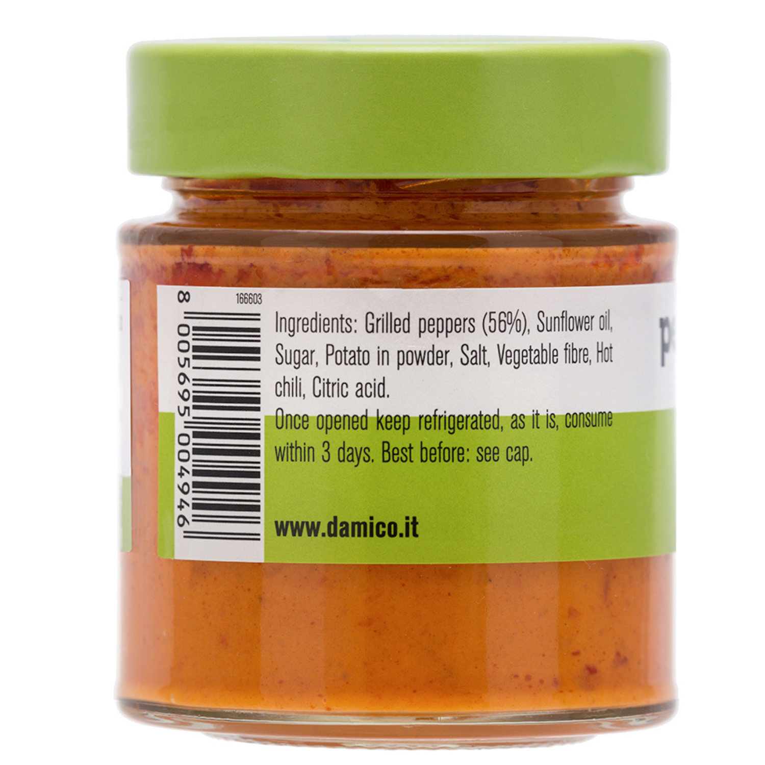 Fratelli D'Amico Red Pepper Pesto Sauce. Net Wt. 4.06oz (130g).