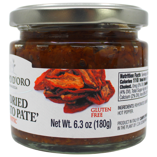 Campo D'Oro Sundried Tomato Paté, Cream of dried Tomatoes in extra virgin olive oil 6.35 oz. (180gr)