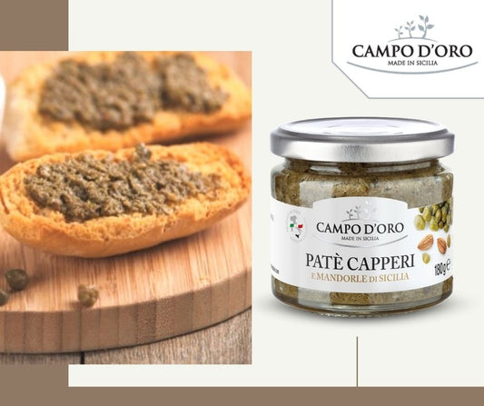 Campo D'Oro Capers And Sicilian Almond Paté, 6.35 oz (180gr)