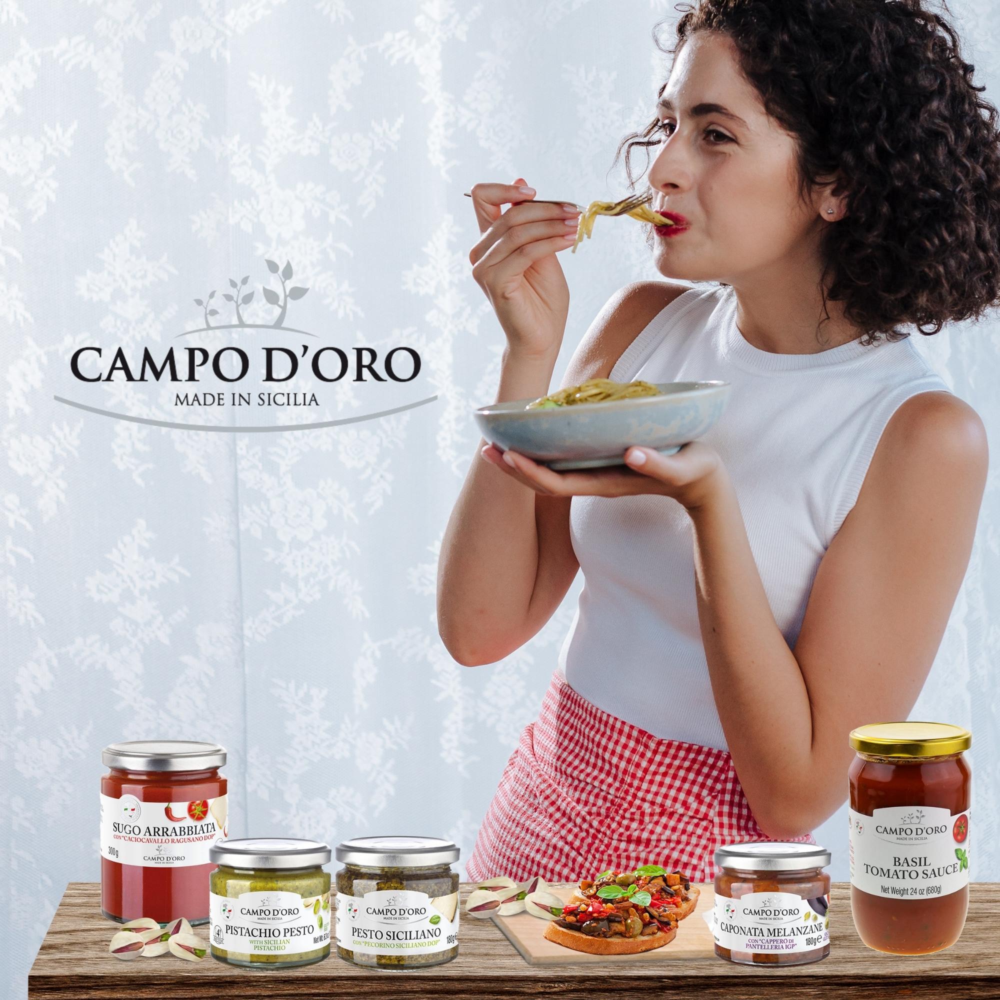 Marinara Tomato Sauce | Glass Jar 24oz | Italian Pasta Sauce |ready tomato sauce with garlic and herbs | 100% Made in Italy|  Campo D'Oro