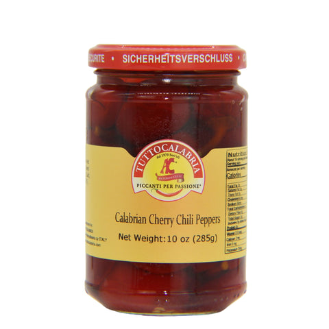 Tutto Calabria Whole "Round" Cherry Peppers in Glass Jars 9.8 oz.
