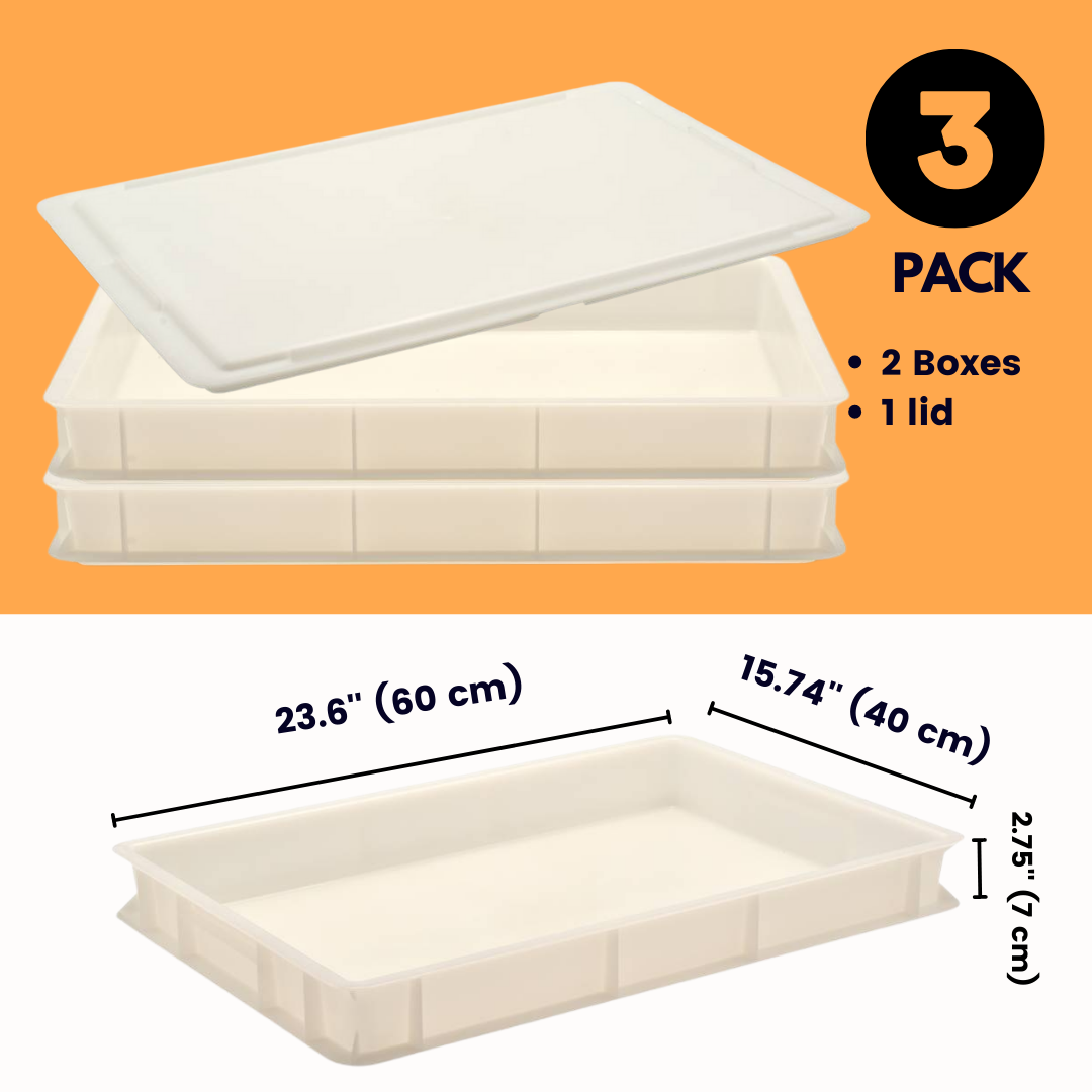Stackable Pizza Dough, Commercial Dough proofing, , pizza Trays and Covers, Cover Dough Tray Food Storage Box Container for Home Kitchen Restaurant
