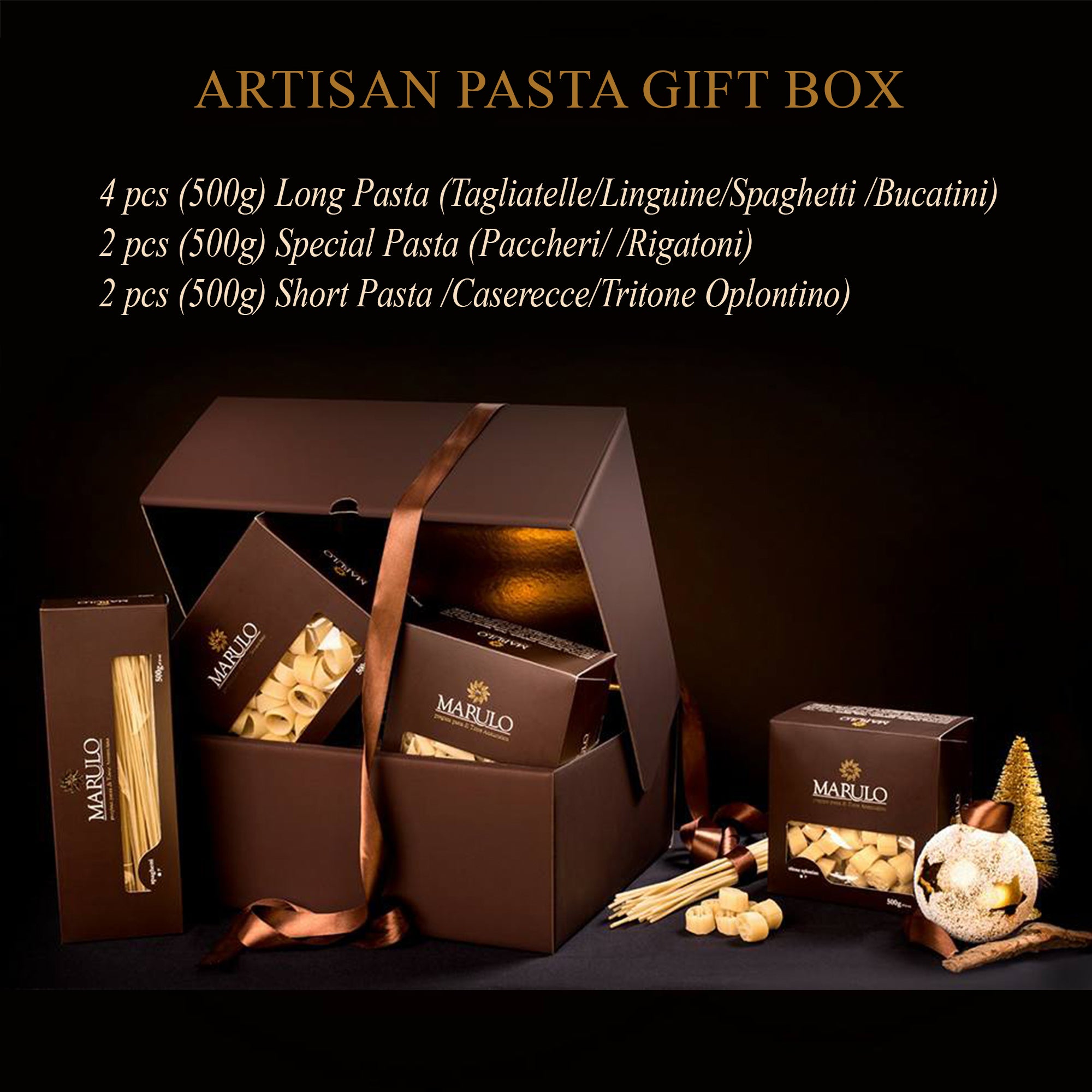 Artisan Pasta Gift Box | Marulo Homemade Italian Pasta | 8 Pack Italian Food Gift Set | WholesaleItalianFood.com