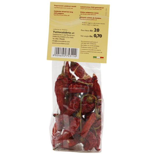 TuttoCalabria Dried Whole Calabrian Chili Peppers by Tutto Calabria