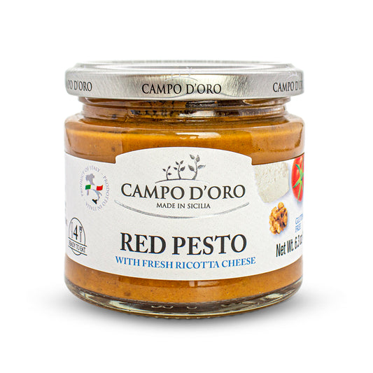 Campo D'Oro Red Pesto Sauce, Sundried Tomato Pesto, 6.35 oz (180gr)