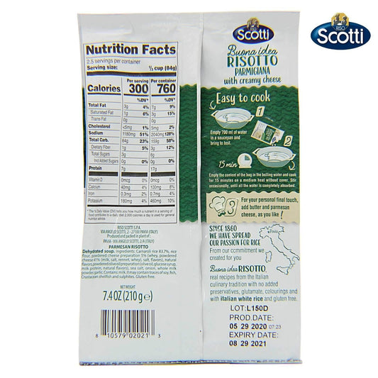 Riso Scotti Buona Idea Risotto Parmigiana Nutritional
