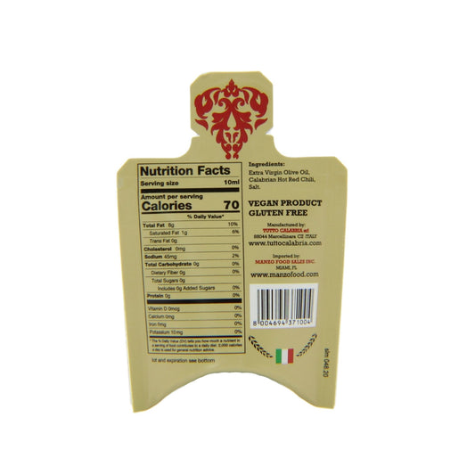 Calabrian Chili Pepper Infused Extra Virgin Olive Oil Personal Packs Back