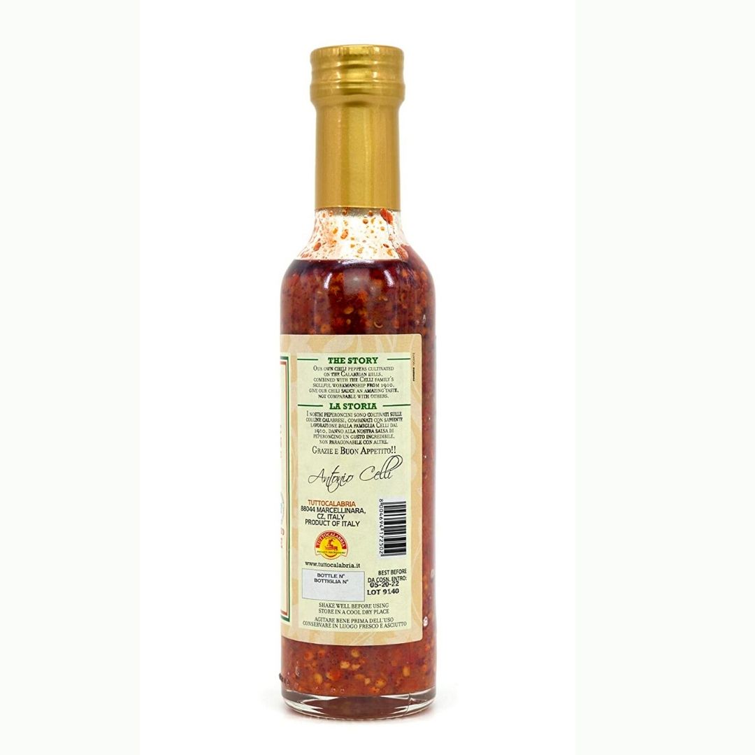 Calabrian Chili Hot Sauce "Hot & Tangy" by Tutto Calabria 8.8oz.