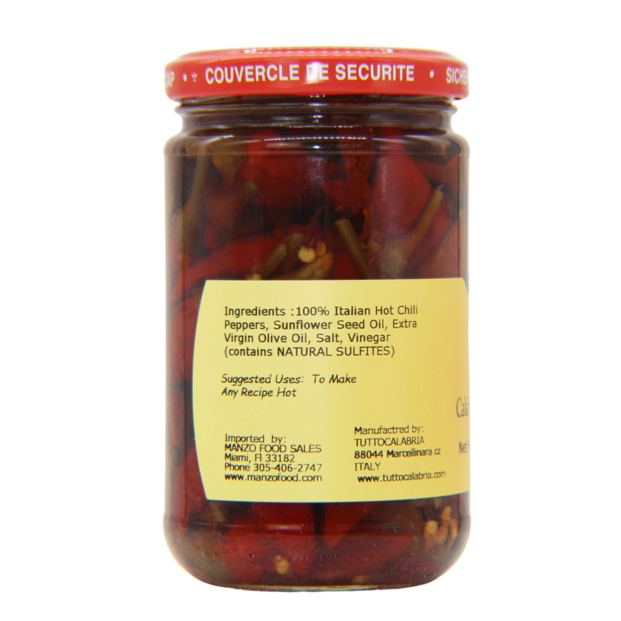 Tutto Calabria Whole Calabrian Chili Peppers 10oz Jar Ingredients